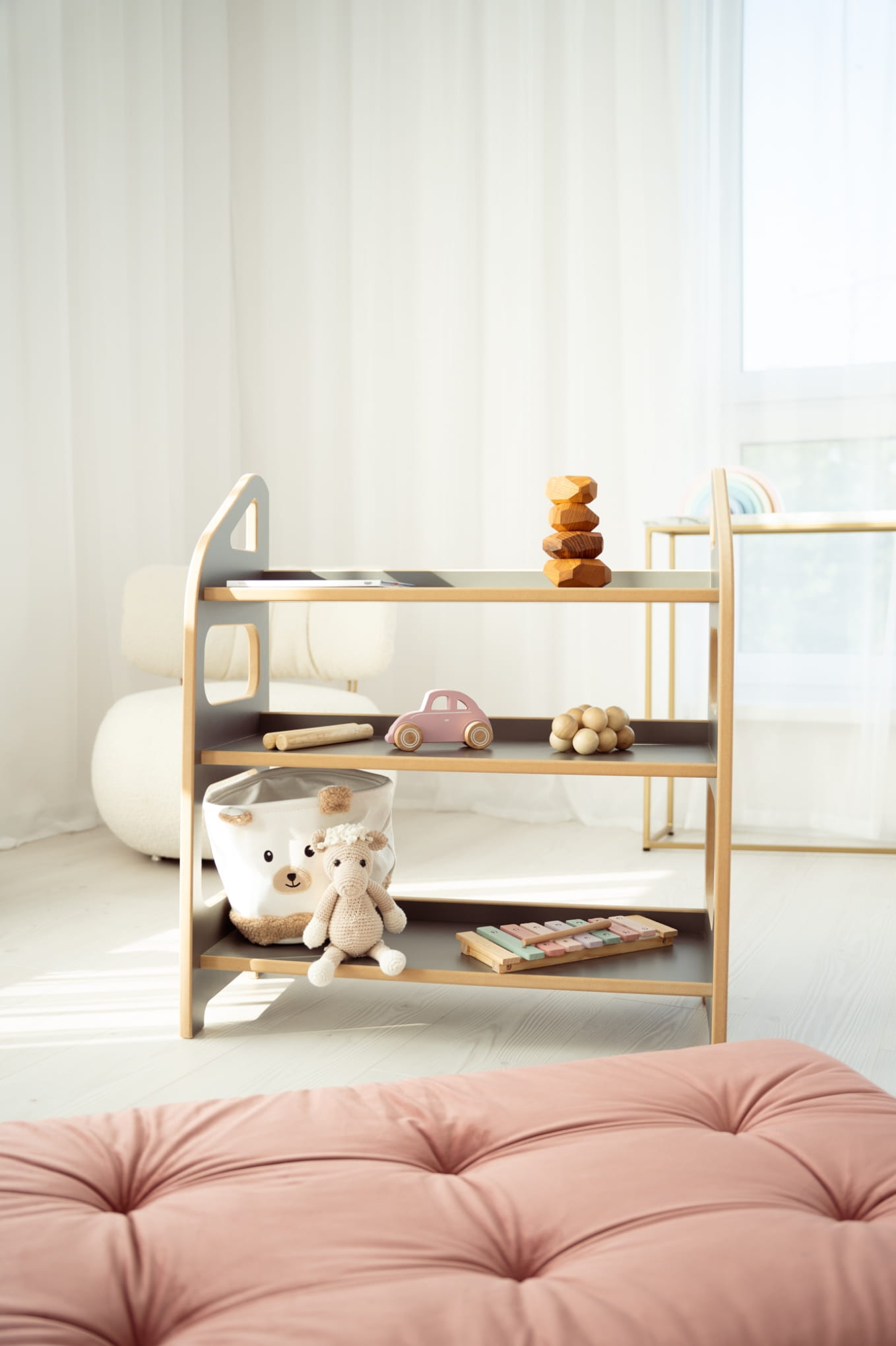 MAXI Étagère pour jouets et aides Montessori - gris